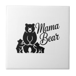 Mama Bear with Cubs Cute Family Bear