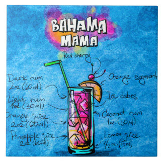 Mama Cocktail de Bahama 6" x 6" azulejo cerâmico