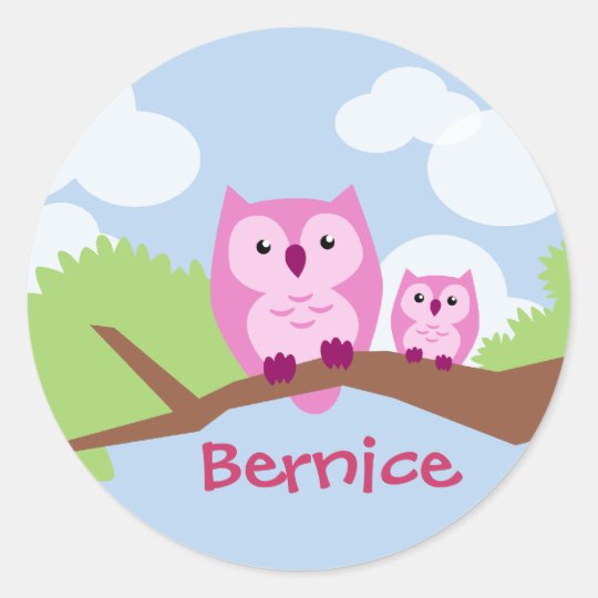 Mam u00e3 cor de rosa bonito e beb u00ea da coruja adesivo Zazzle Como Fazer Adesivos De Oncinha ~ Mam u00e3 cor de rosa bonito e beb u00ea da coruja adesivo Zazzle