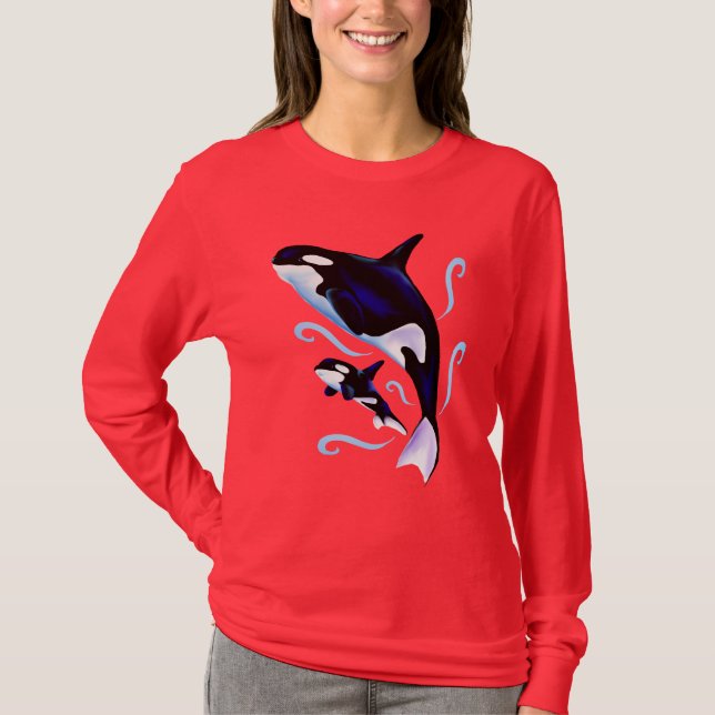 Mamã da orca e camisa do bebê (Frente)