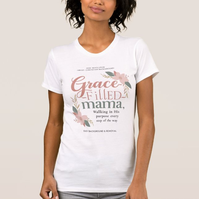 Mama de Graça - Camisa Cristã Elegante (Frente)