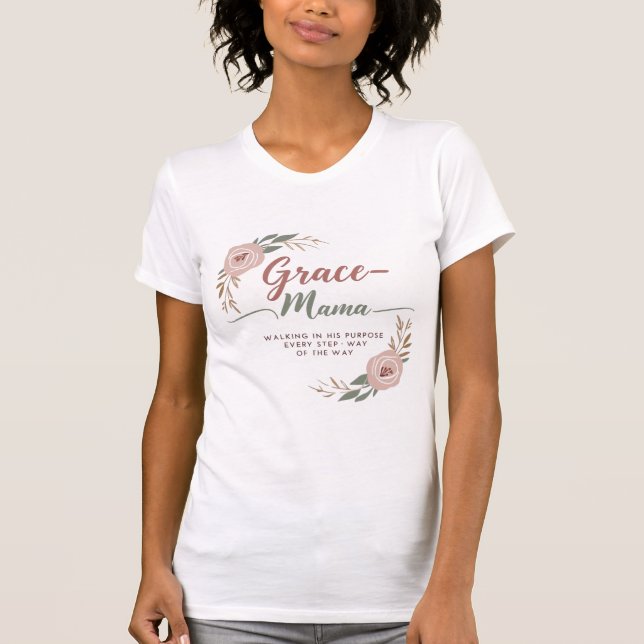 Mama de Graça - Camisa Cristã Elegante (Frente)