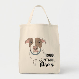 Mama orgulhoso o Bolsa de Pitbull (branco/Tan)