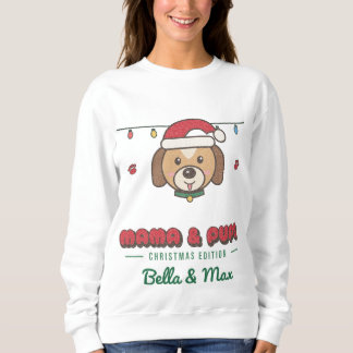 Mama & Pups Camiseta de Natal Personalizada para M