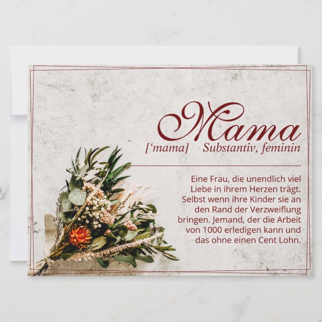 Mama - simplesmente insubstituível - Buquê (Frente)