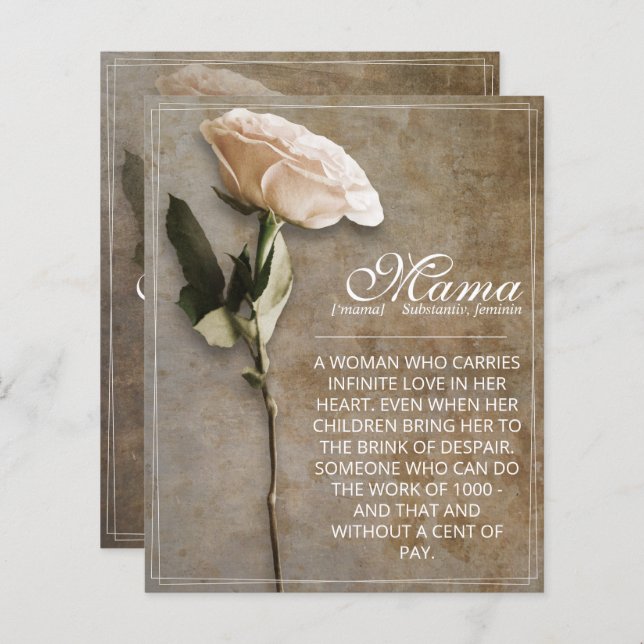 Mama - simply irreplaceable - vintage (Frente/Verso)