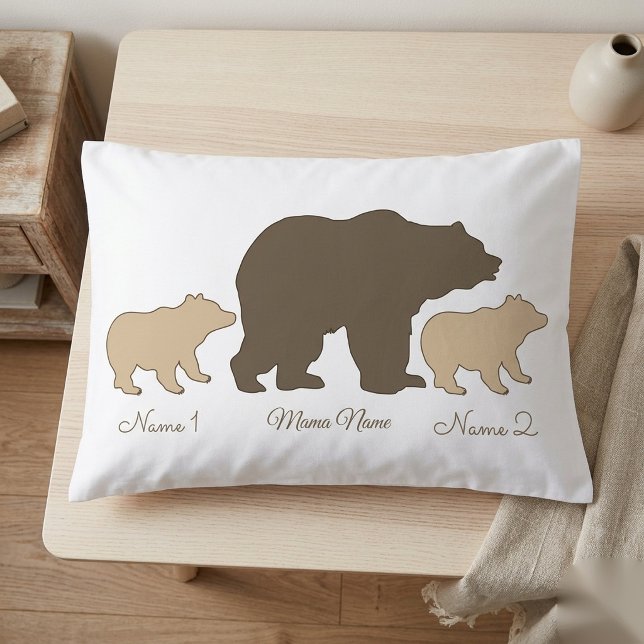 Mama Urso Personalizada Com 2 Nomes de Filhos Pres (Criador carregado)