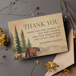 Mama Woodland e Cartões de agradecimentos de Urso 