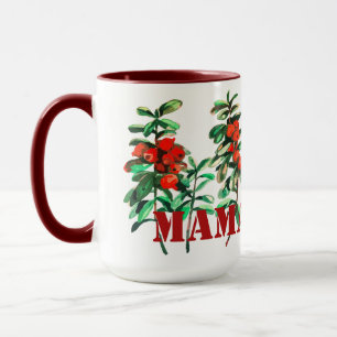 MAMABERRY com mirtilos vermelhos Caneca