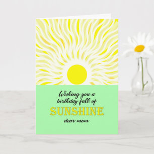 Mamãe Aniversário Brilhante Cartão de Sol