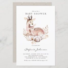 Mamãe Boho e Convite para Chá de fraldas de Veado