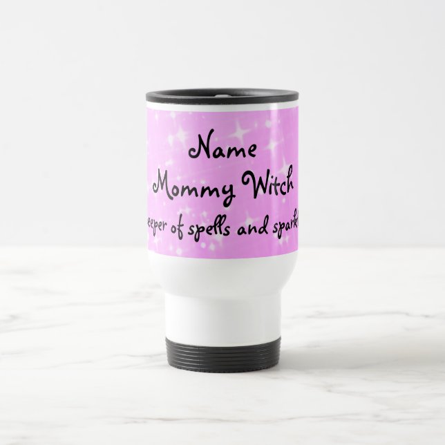 Mamãe bruxa personalizada Caneca de viagem (Centro)