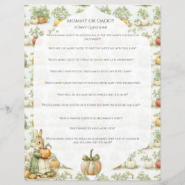 Mamãe Bunny e o jogo de Chá de fraldas de abóbora