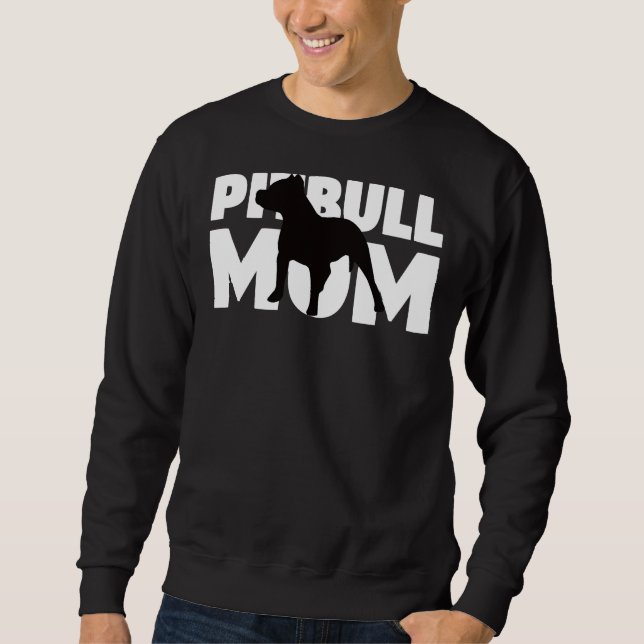 Mamãe Cachorro Mãe Pitbull Pullover (Frente)