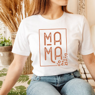 Mamãe Camisa Leopardo Imprima Teia Gráfica Mãe par