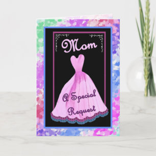 MAMÃE - Convite para a Mãe da Noiva - Vestido ROSA