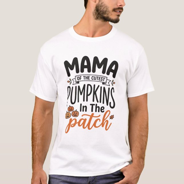 Mamãe das Abóboras Mais Fofas Design de Camisa de  (Frente)
