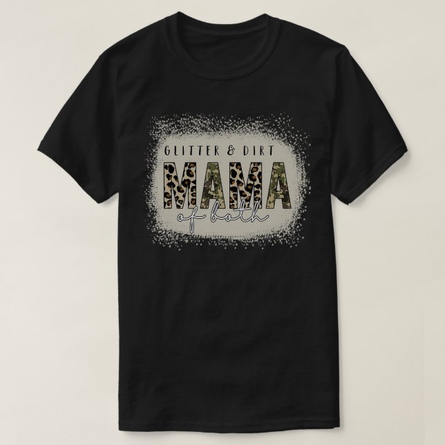 Mamãe das duas Camisetas branqueadas Glitter & Dir (Frente do Design)