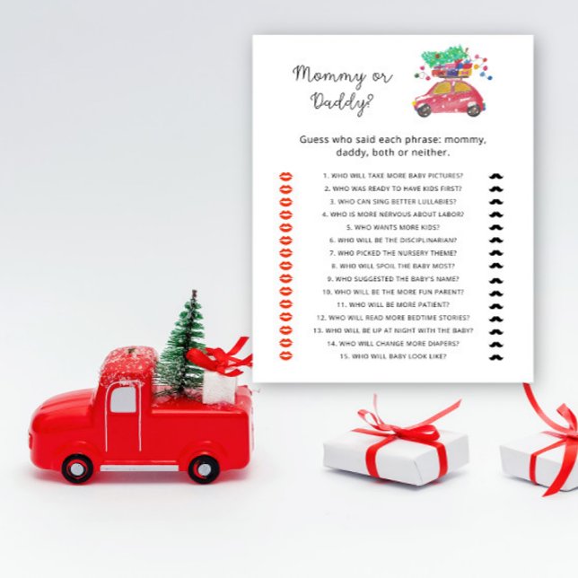 Mamãe de carro ou jogo de chá de fraldas do Xmas (Criador carregado)