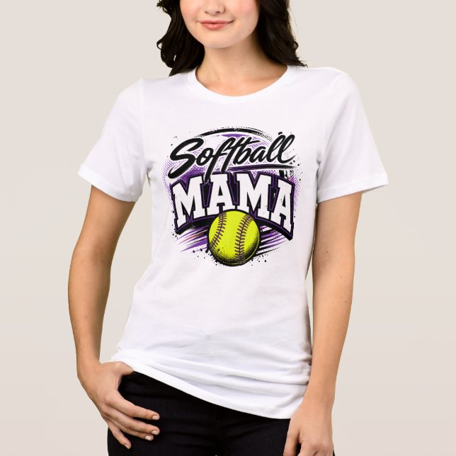 Mamãe de Softbol Fofa (Frente)
