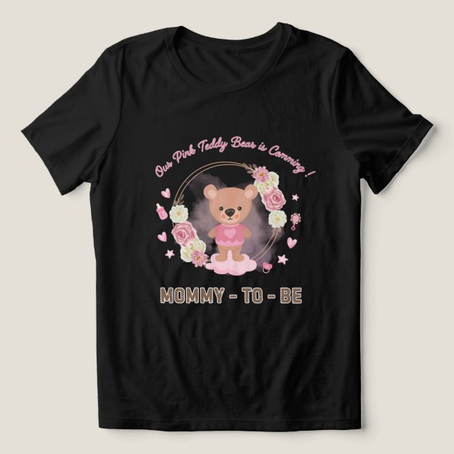Mamãe de Urso de Pelúcia Rosa  (Design frontal)