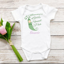 Mamãe Doce Camiseta Bebê de Ervilha ou Caçadora