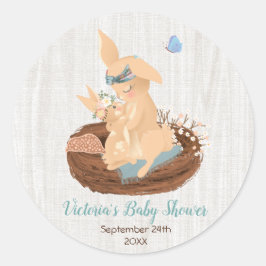 Mamãe e baby bunny chá adesivos
