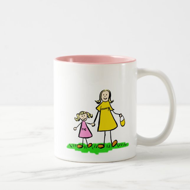 Mamãe e eu, loura, pequena menina caneca (Direita)