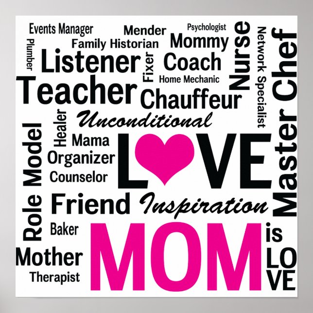 Mamãe é o amor - Multitarefa Faça-Tudo, Mãe Poster (Frente)