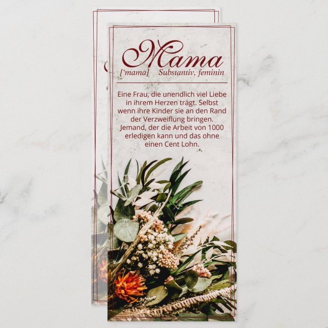 Mamãe - einfach undersetzlich - Buquê (Frente/Verso)