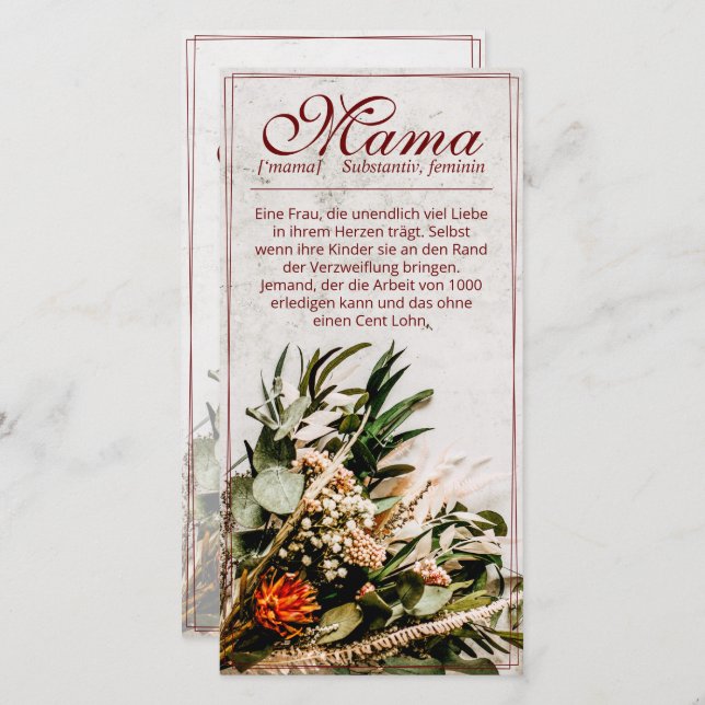 Mamãe - einfach undersetzlich - Buquê (Frente/Verso)