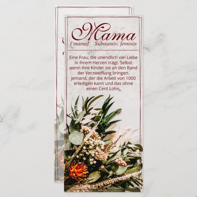 Mamãe - einfach undersetzlich - Buquê (Frente/Verso)