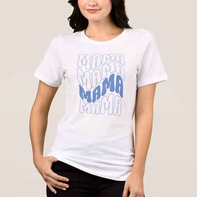 Mamãe Fofo Retro Azul Groovy Dia das Mães  (Frente)