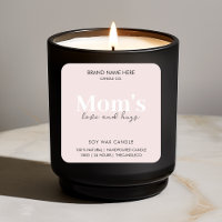 Mamãe Love & Hugs | Etiqueta de Vela Rosa Personal