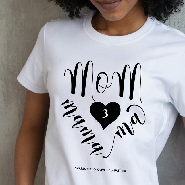 Mamãe Mama Mãe Heart Kids dá camiseta (Criador carregado)