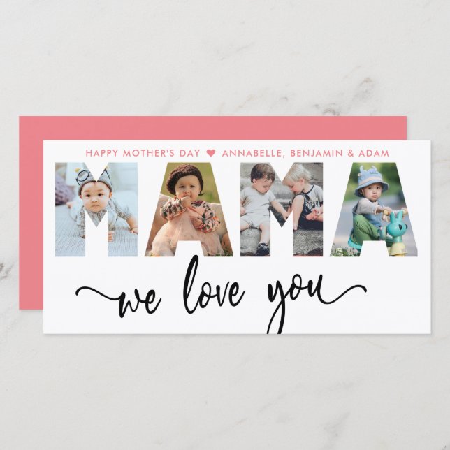 Mamãe, Nós Te Amamos Colagem De Fotos (Frente/Verso)