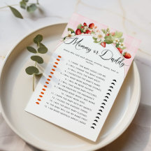 Mamãe ou chá de fraldas de morango