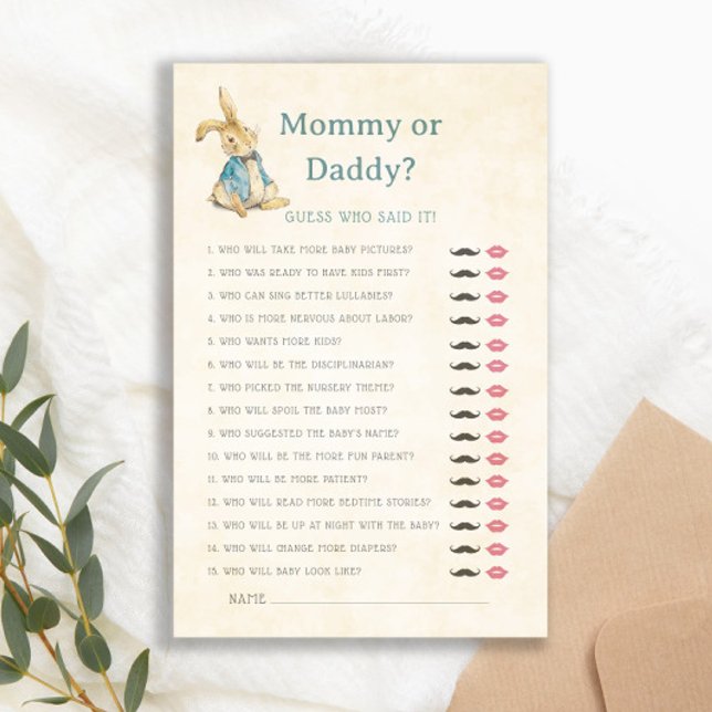 Mamãe ou jogo do Chá de fraldas Peter O Coelho (Criador carregado)