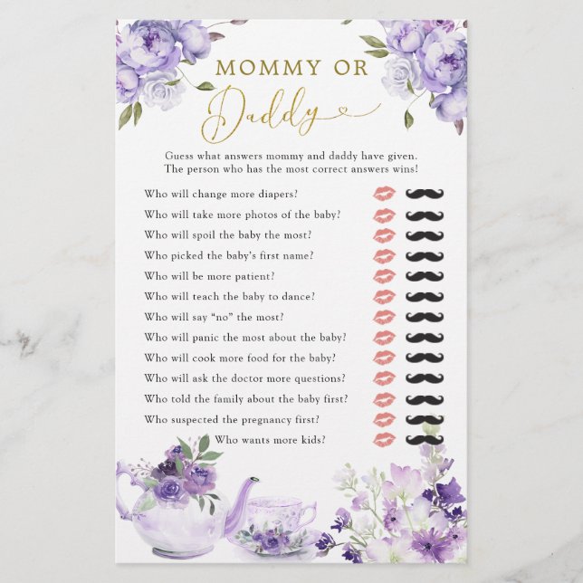 Mamãe ou Pai de fêmur de Chá de fraldas flexível r (Frente)