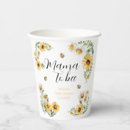 Mamãe para a Abelha Flores Amarelas Chá de fraldas
