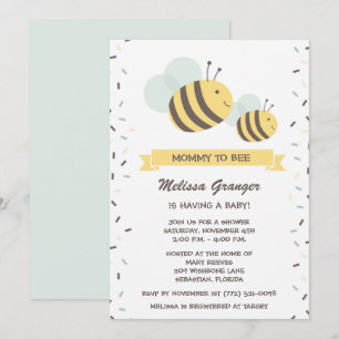 Mamãe para o Convite ao Chá de fraldas de Bee Bumb