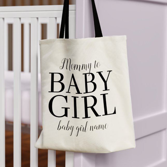Mamãe para o Nome da Menina Bebê Bolsa Tote Nova M (Criador carregado)