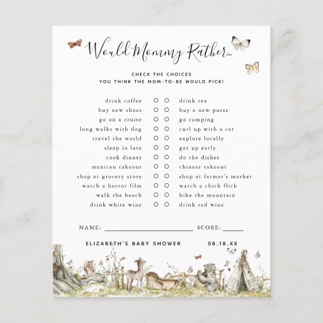 Mamãe Preferencialmente | Jogo Chá de fraldas (Frente)