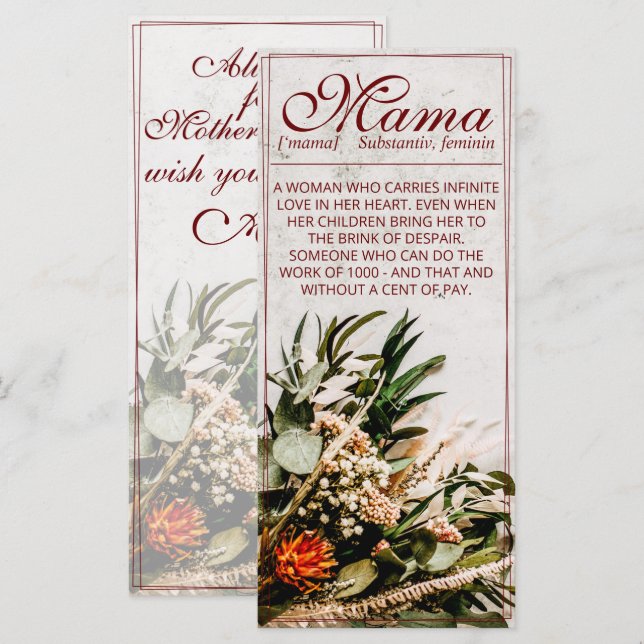Mamãe - simplesmente insubstituível - Buquê (Frente/Verso)