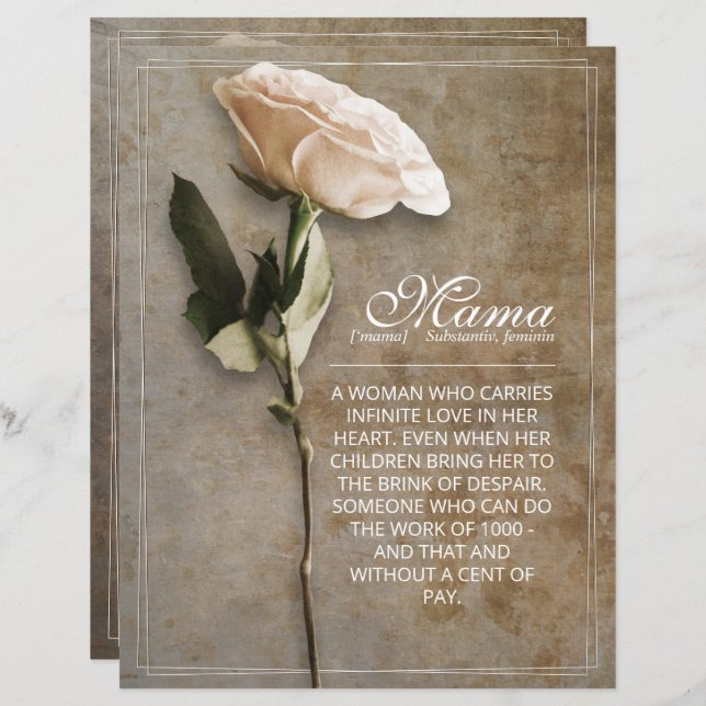 Mamãe - simplesmente insubstituível - vintage (Frente/Verso)