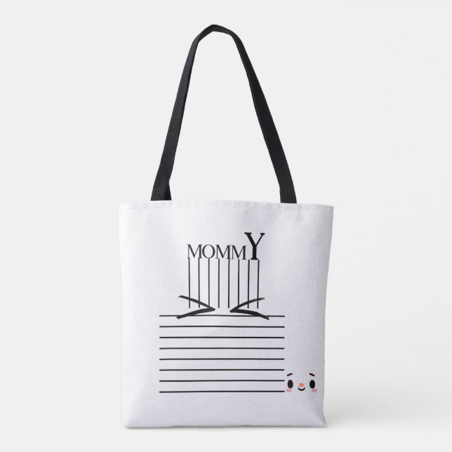 Mamãe" Tote Bag Minimalista - Chic e Functional (Verso)