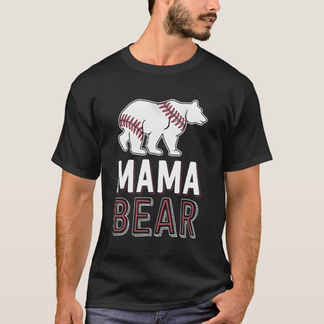 Mamãe Ursa Mãe Camisas De Baseball Para Mulheres S (Frente)