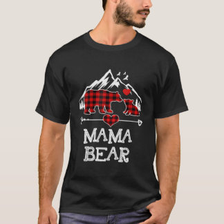 Mamãe Urso Camisa Xadrez Vermelha Buffalo Mama Urs