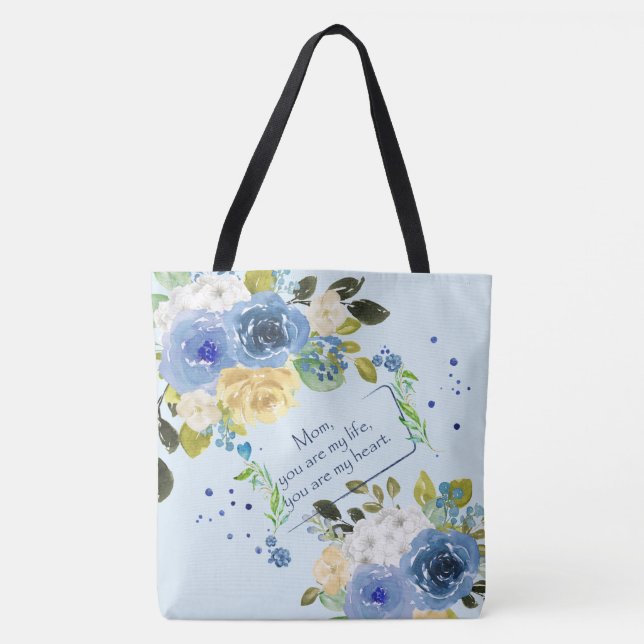 Mamãe, Você É Meu Coração Tote Bag (Frente)