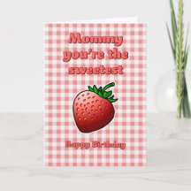 Mamãe, você é o Cartão de Aniversário de Morango M